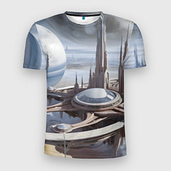Футболка спортивная мужская Инопланетный город, цвет: 3D-принт