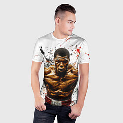 Футболка спортивная мужская Мухаммед Али на белом, цвет: 3D-принт — фото 2