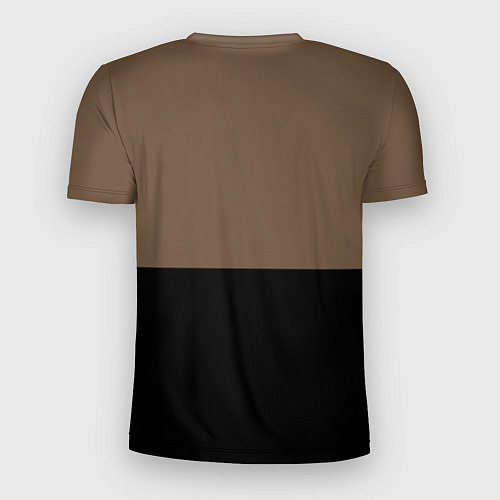 Мужская спорт-футболка Sport чёрно-коричневый с белым / 3D-принт – фото 2