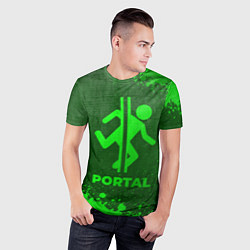 Футболка спортивная мужская Portal - green gradient, цвет: 3D-принт — фото 2