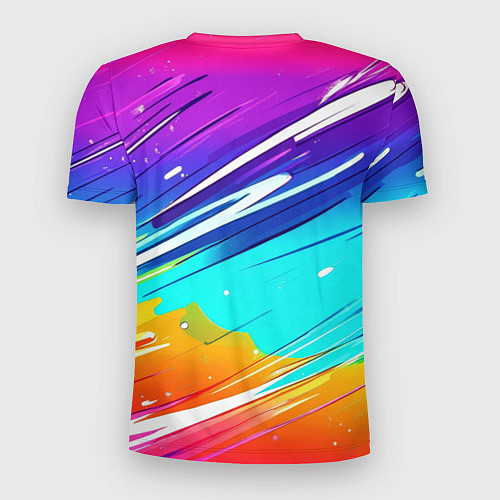 Мужская спорт-футболка Радужные брызги краски текстура / 3D-принт – фото 2