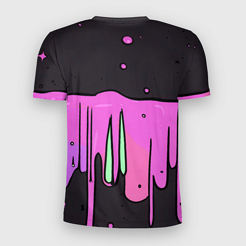 Мужская спорт-футболка Фиолетовая текстура на черном фоне / 3D-принт – фото 2