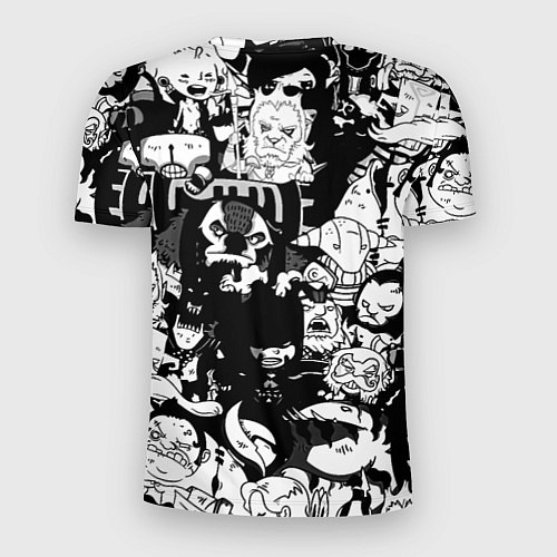 Мужская спорт-футболка Dota черно белые персонажи / 3D-принт – фото 2
