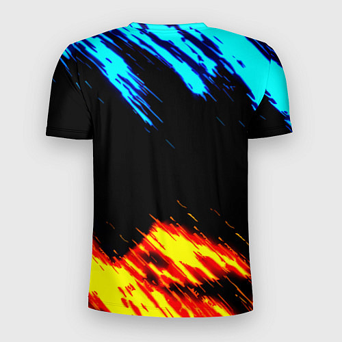 Мужская спорт-футболка Monster energy текстура огненная / 3D-принт – фото 2