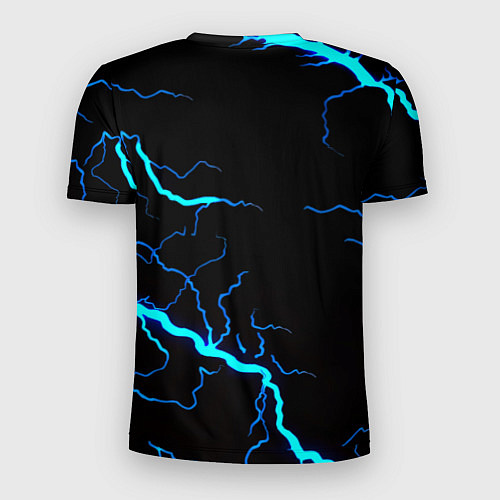 Мужская спорт-футболка Monster energy неоновые молнии / 3D-принт – фото 2