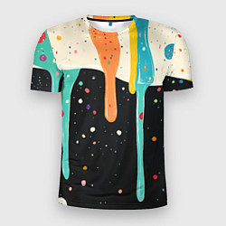 Футболка спортивная мужская Разноцветные капли текстура, цвет: 3D-принт