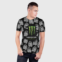 Футболка спортивная мужская Monster energy медвежьи лапы, цвет: 3D-принт — фото 2