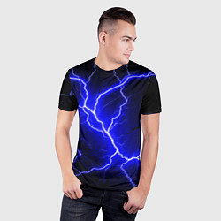 Футболка спортивная мужская Color blue black, цвет: 3D-принт — фото 2
