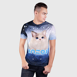 Футболка спортивная мужская Inzoi логотип с белой кошечкой, цвет: 3D-принт — фото 2