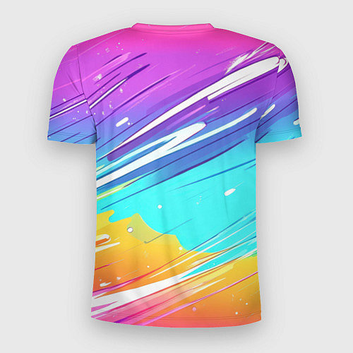 Мужская спорт-футболка Inzoi кошечка на радужном фоне / 3D-принт – фото 2