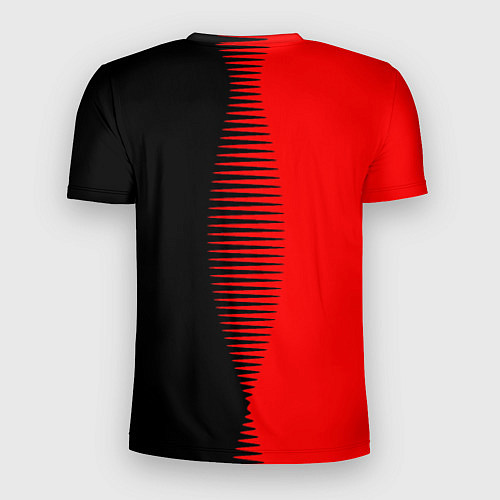 Мужская спорт-футболка Чёрно-красный пополам с переходом / 3D-принт – фото 2