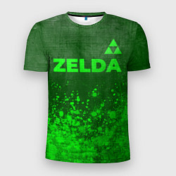 Футболка спортивная мужская Zelda - green gradient посередине, цвет: 3D-принт