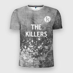 Мужская спорт-футболка The Killers - grey gradient посередине