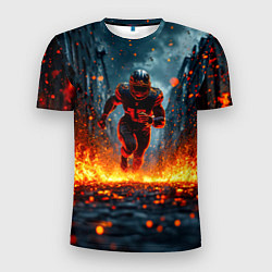 Футболка спортивная мужская Раннинбек в огне, цвет: 3D-принт