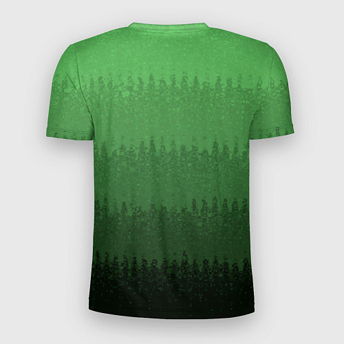 Мужская спорт-футболка Зеленый градиент текстурные полосы / 3D-принт – фото 2