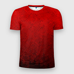 Мужская спорт-футболка Градиент красный текстурированный в тёмный