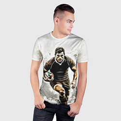 Футболка спортивная мужская Регбист в сером, цвет: 3D-принт — фото 2