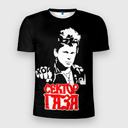 Мужская спорт-футболка Юрий Хой портрет трафаретом