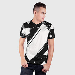 Футболка спортивная мужская Color black white, цвет: 3D-принт — фото 2