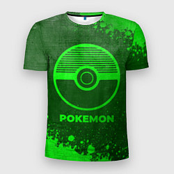 Футболка спортивная мужская Pokemon - green gradient, цвет: 3D-принт