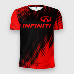 Мужская спорт-футболка Infiniti - red gradient посередине