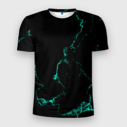 Мужская спорт-футболка Color black turquoise