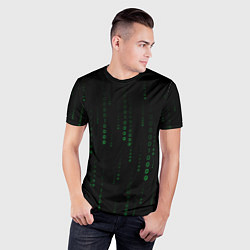 Футболка спортивная мужская Color black green, цвет: 3D-принт — фото 2