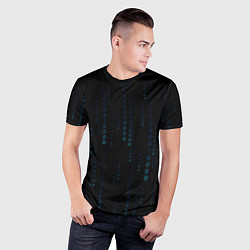 Футболка спортивная мужская Color black blue, цвет: 3D-принт — фото 2