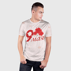 Футболка спортивная мужская 9 мая гвоздики, цвет: 3D-принт — фото 2