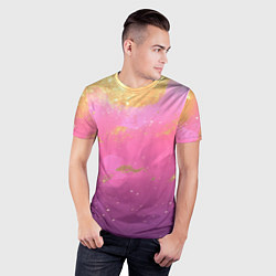 Футболка спортивная мужская Розовый и золотой блеск текстура, цвет: 3D-принт — фото 2