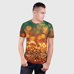 Футболка спортивная мужская Золотистое боке текстура, цвет: 3D-принт — фото 2