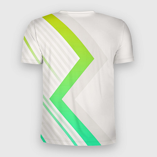 Мужская спорт-футболка Color white line green / 3D-принт – фото 2