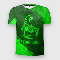 Мужская спорт-футболка Scorpions - green gradient