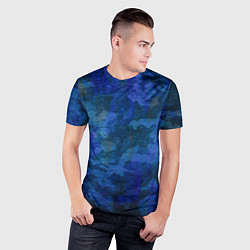 Футболка спортивная мужская Абстракция - blue uniform camouflage, цвет: 3D-принт — фото 2