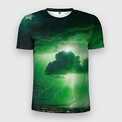 Футболка спортивная мужская Зелёный гром, цвет: 3D-принт