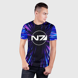 Футболка спортивная мужская Mass Effect neon energy, цвет: 3D-принт — фото 2