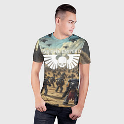 Футболка спортивная мужская Warhammer 40k поле боя, цвет: 3D-принт — фото 2