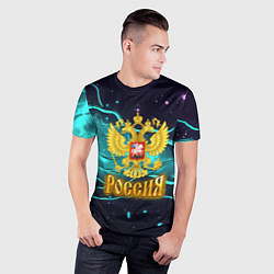 Футболка спортивная мужская Россия - березовая абстракция, цвет: 3D-принт — фото 2