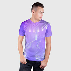 Футболка спортивная мужская Лавандовые прозрачные лестницы, цвет: 3D-принт — фото 2
