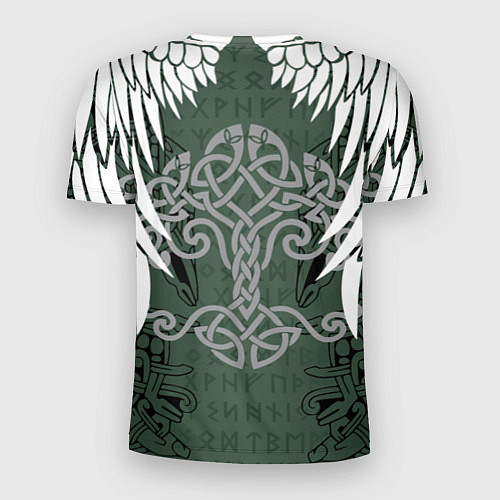 Мужская спорт-футболка Древние руны и древо жизни с крыльями / 3D-принт – фото 2