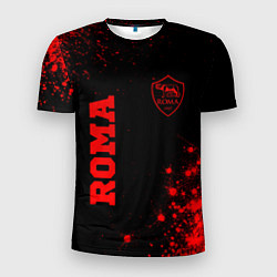 Мужская спорт-футболка Roma - red gradient вертикально