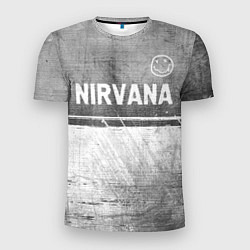 Мужская спорт-футболка Nirvana - grey gradient посередине