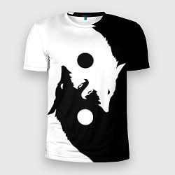 Футболка спортивная мужская Black and white wolfs, цвет: 3D-принт