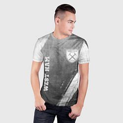 Футболка спортивная мужская West Ham - grey gradient вертикально, цвет: 3D-принт — фото 2