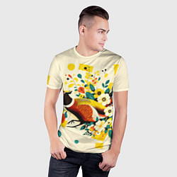 Футболка спортивная мужская Абстракция фазан, цвет: 3D-принт — фото 2