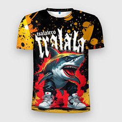 Мужская спорт-футболка Тралалера Тралала брейнрот мем - Акула в кроссовка