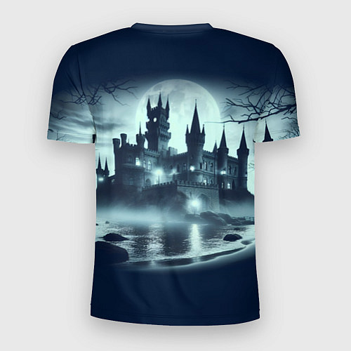 Мужская спорт-футболка Готический замок у пруда / 3D-принт – фото 2