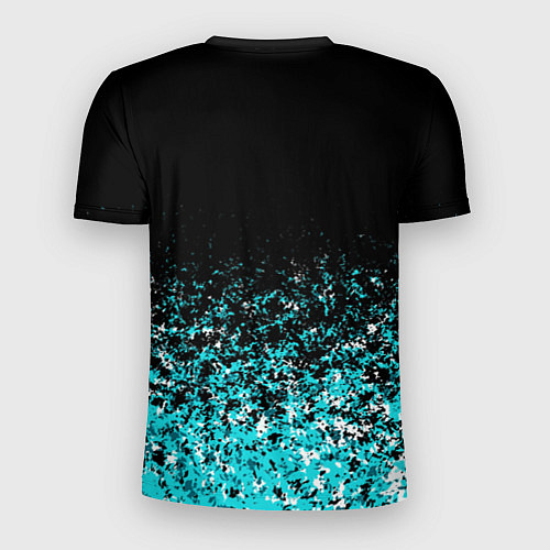 Мужская спорт-футболка Sport чёрно-голубой пятнистый / 3D-принт – фото 2