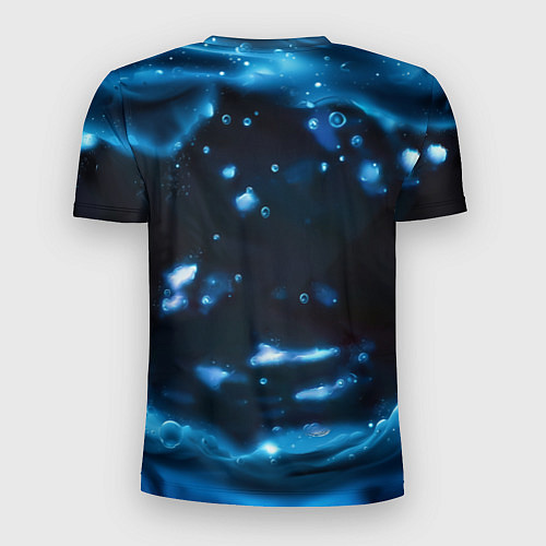 Мужская спорт-футболка Водный дракон - голубое сияние / 3D-принт – фото 2