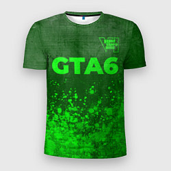 Футболка спортивная мужская GTA6 - green gradient посередине, цвет: 3D-принт